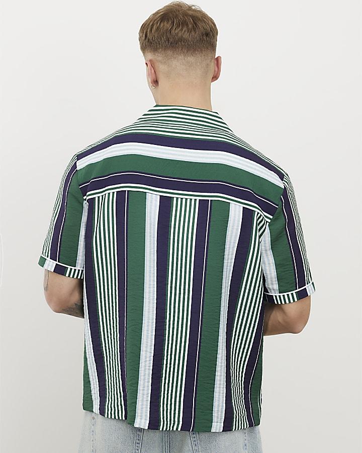river island Green Regular Fit Stripe Shirt