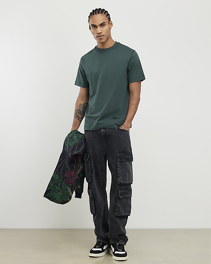 River Island Green Regular Fit T-Shirt