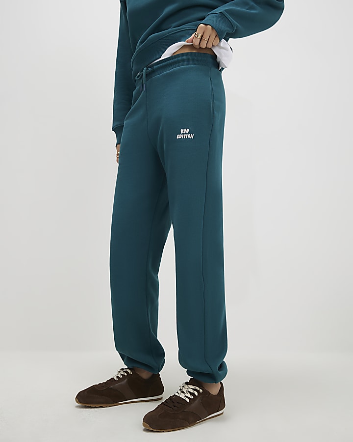 River Island Green RVR Edition Joggers