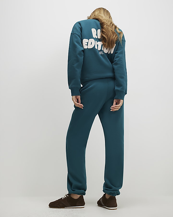 River Island Green RVR Edition Joggers