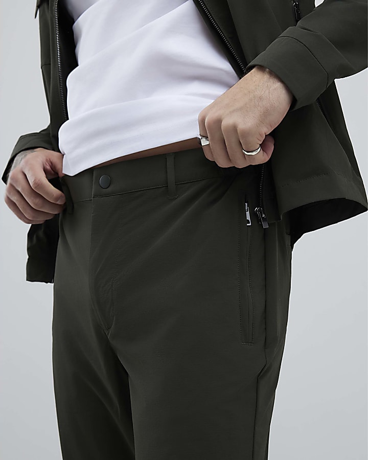 River Island Green Skinny Fit Chino Trousers