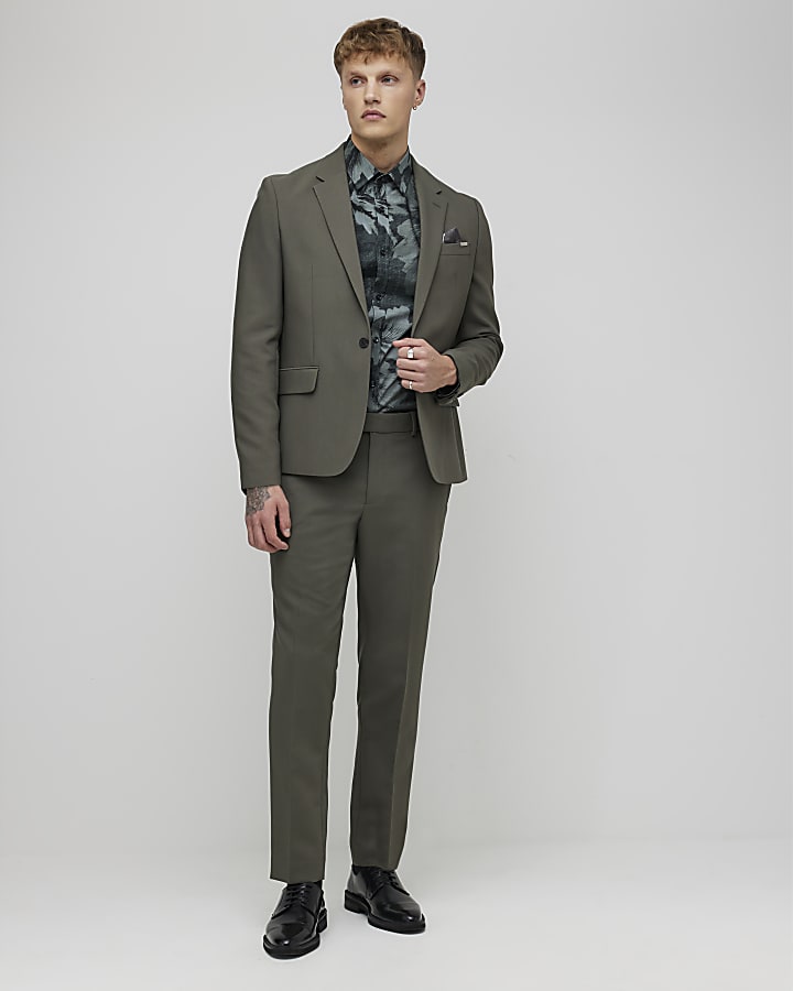 River Island Green Skinny Fit Suit Jacket