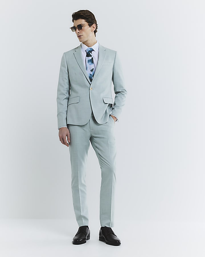 River Island Green Skinny Fit Suit Jacket