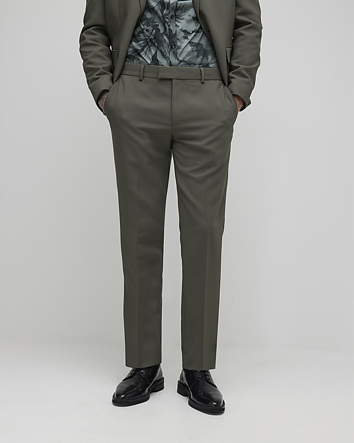 River Island Green Skinny Fit Suit Trousers
