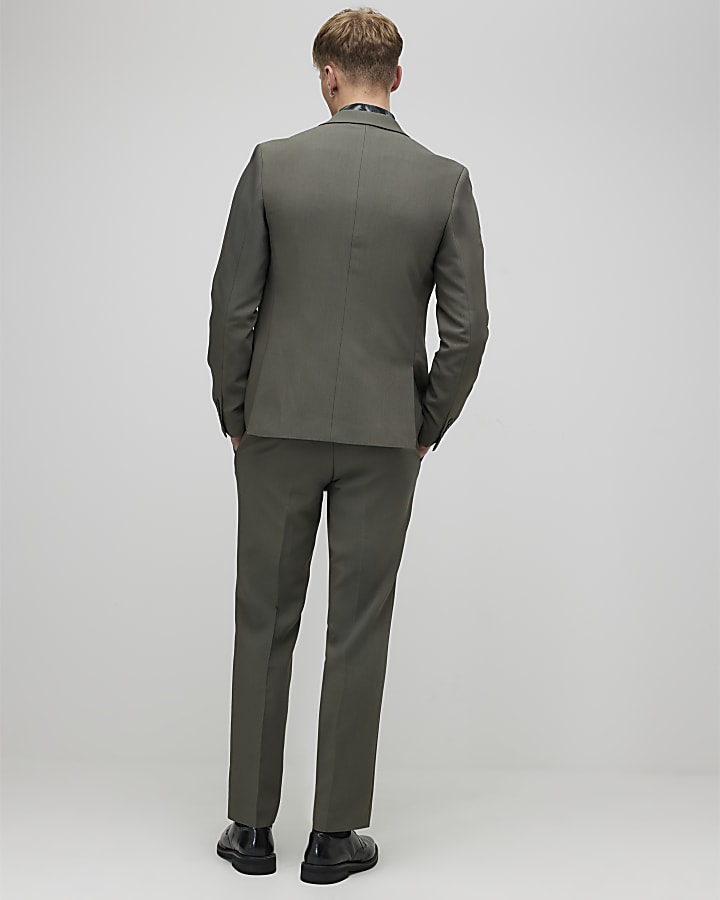 River Island Green Skinny Fit Suit Trousers
