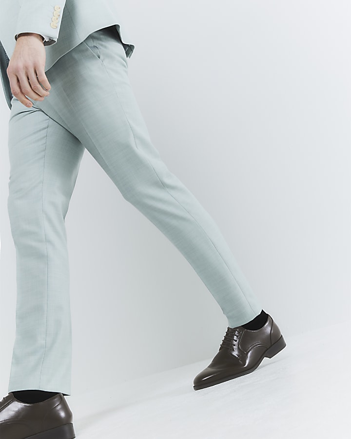 River Island Green Skinny Fit Suit Trousers