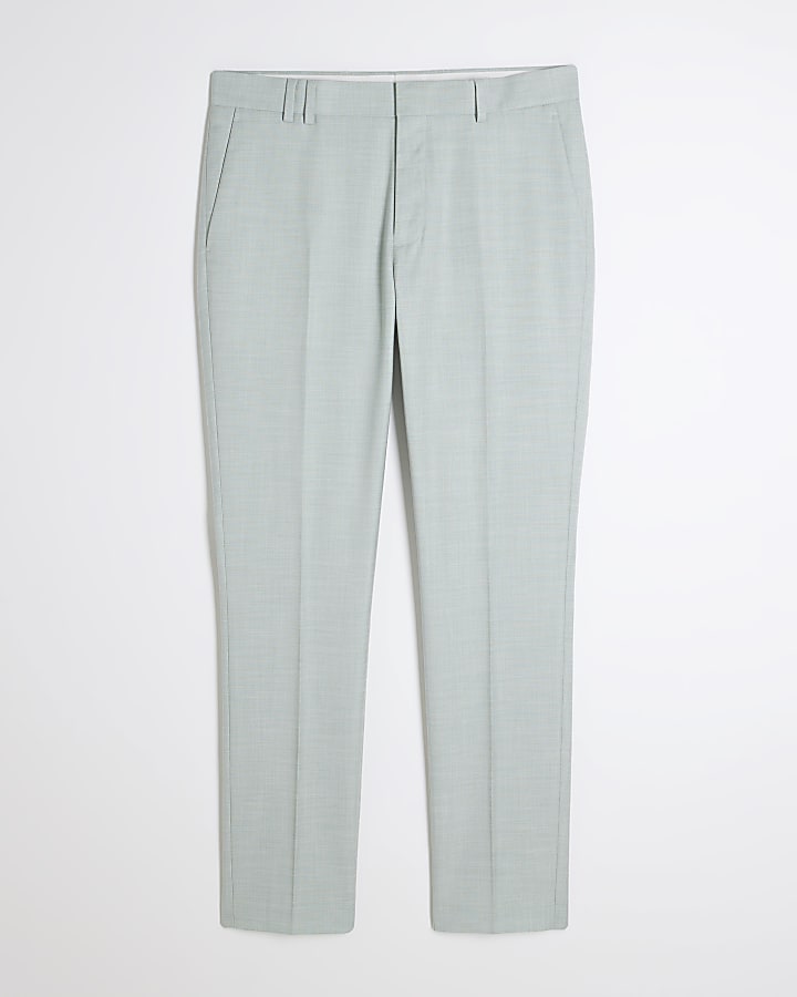 river island Green Skinny Fit Suit Trousers