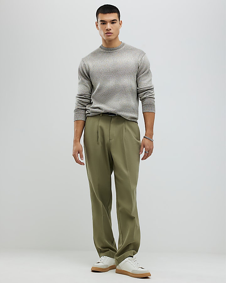 River Island Green Slim Fit Gradient Jumper