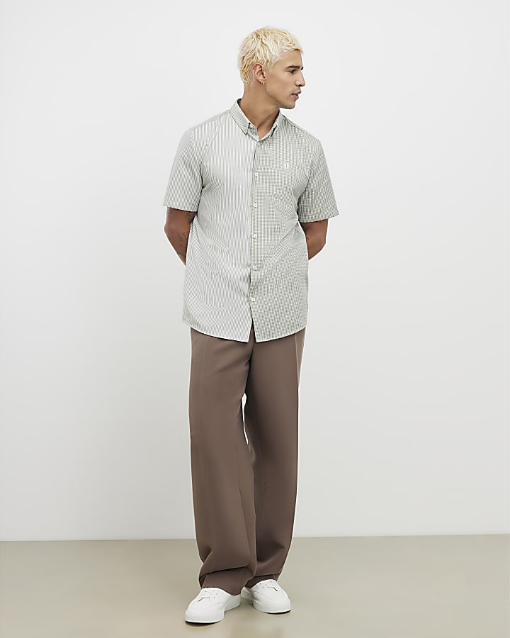 River Island Green Slim Fit Spliced RR Shirt