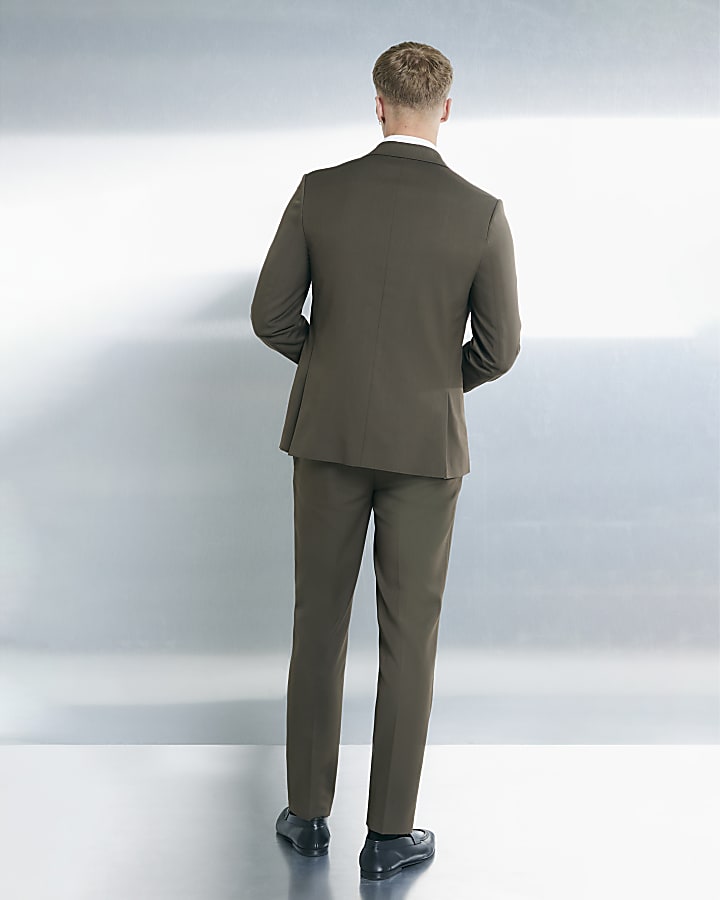 River Island Green Slim Fit Suit Trousers