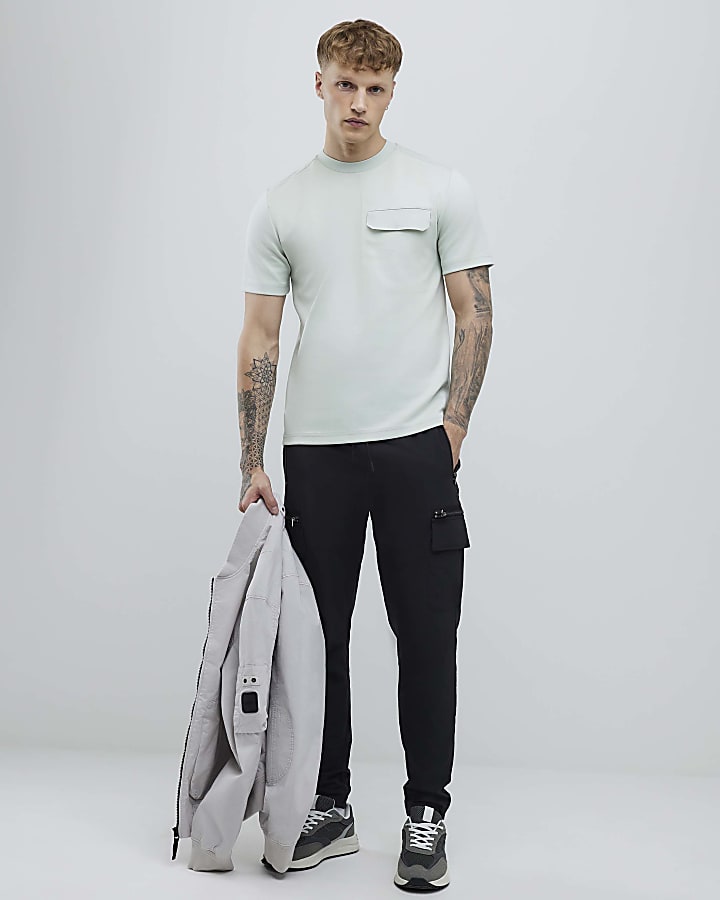 River Island Green Slim Fit T-Shirt