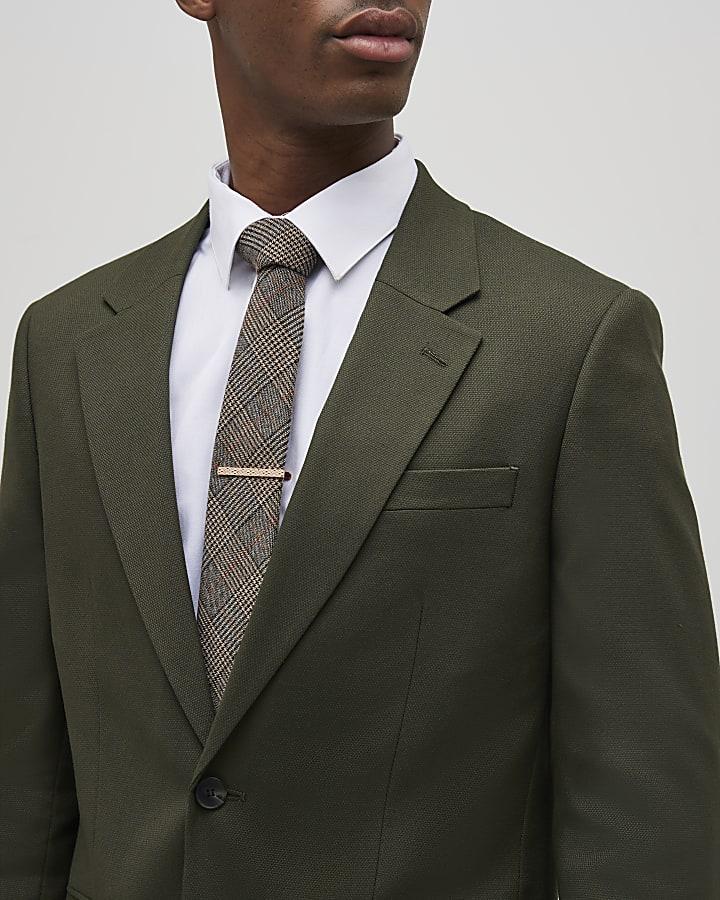 River Island Green Slim Fit Textured Suit Jacket