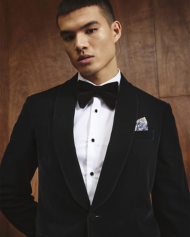River Island Green Slim Fit Velvet Suit Jacket