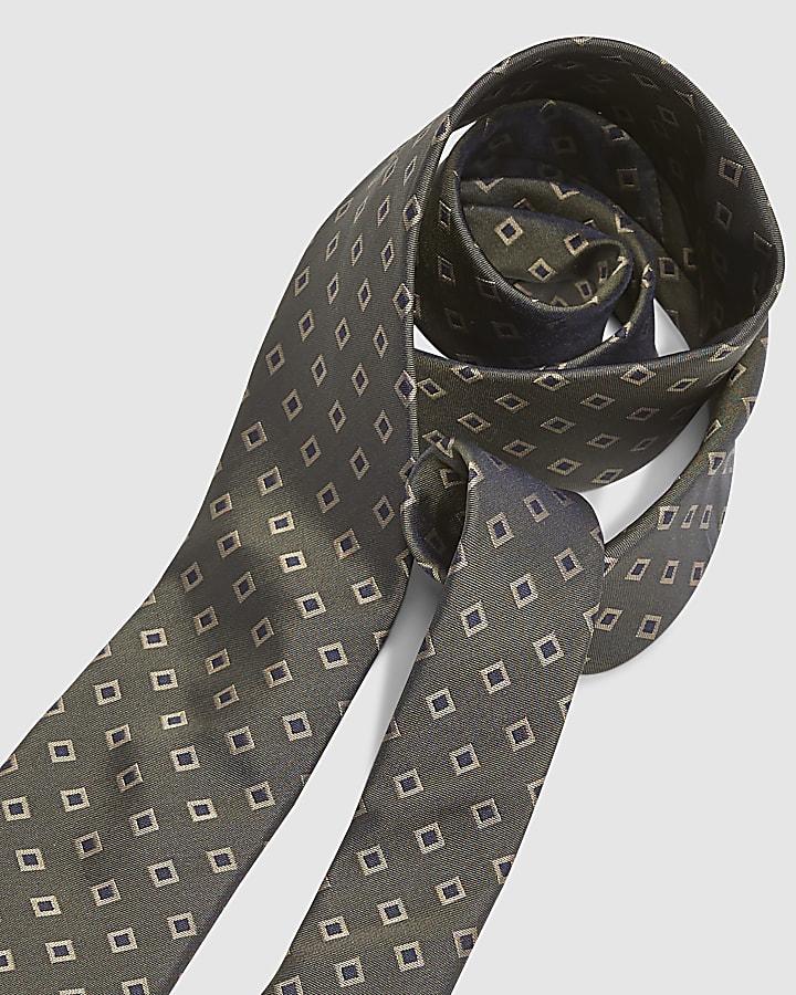 River Island Green Tile Print Tie