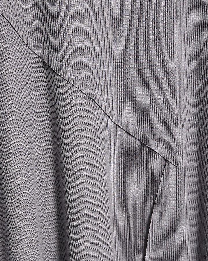river island Grey Asymmetric Hem Midi Dress