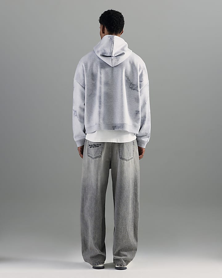 River Island Grey Baggy Fit Jeans