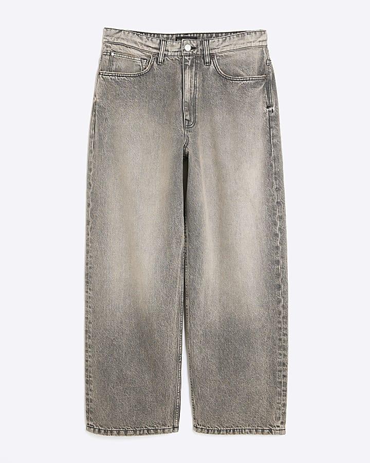river island Grey Baggy Fit Jeans