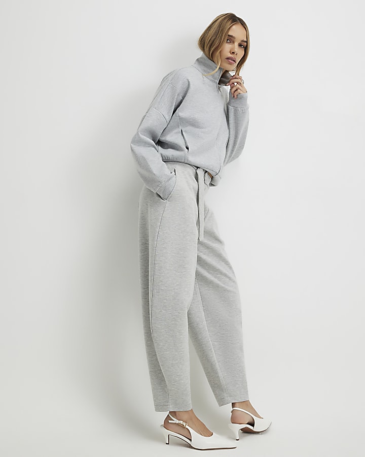 River Island Grey Belted Balloon Leg Trousers