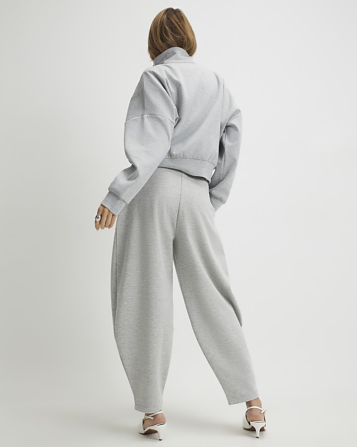 River Island Grey Belted Balloon Leg Trousers