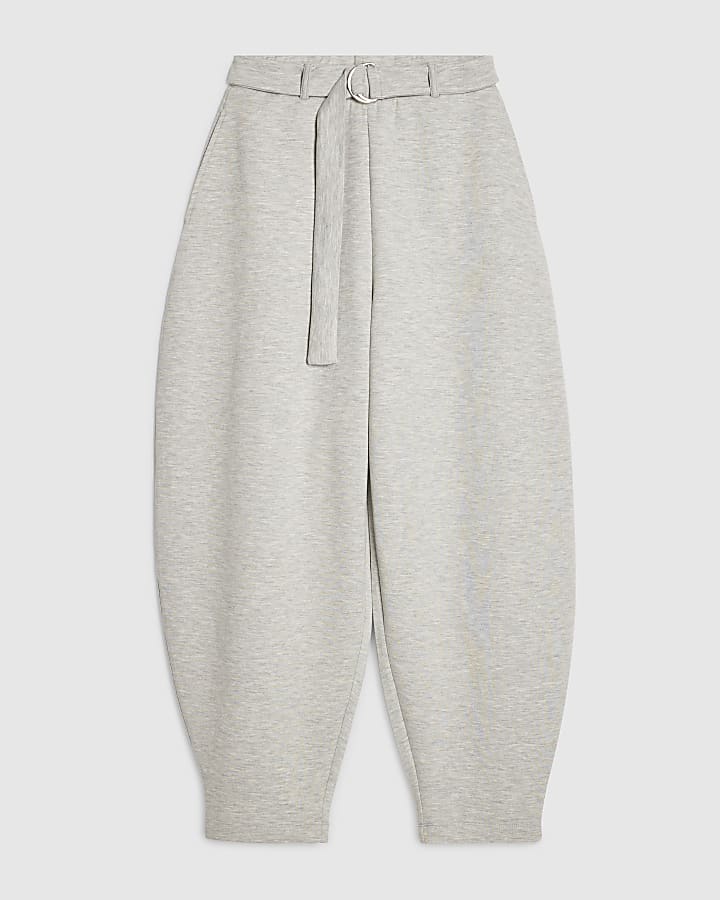 river island Grey Belted Balloon Leg Trousers
