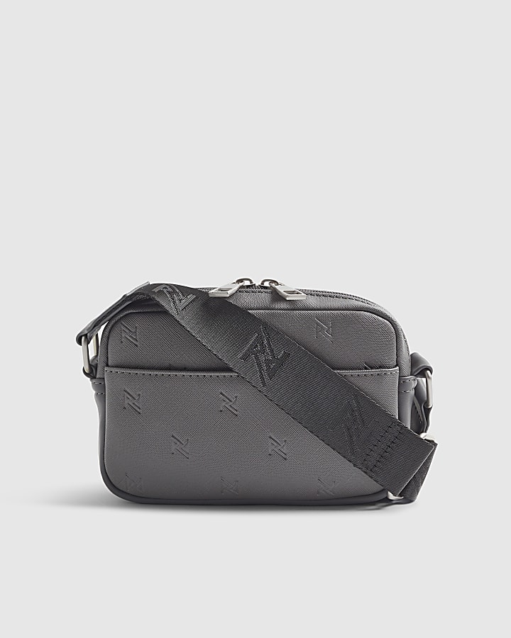 River Island Grey Cross Body Monogram Bag