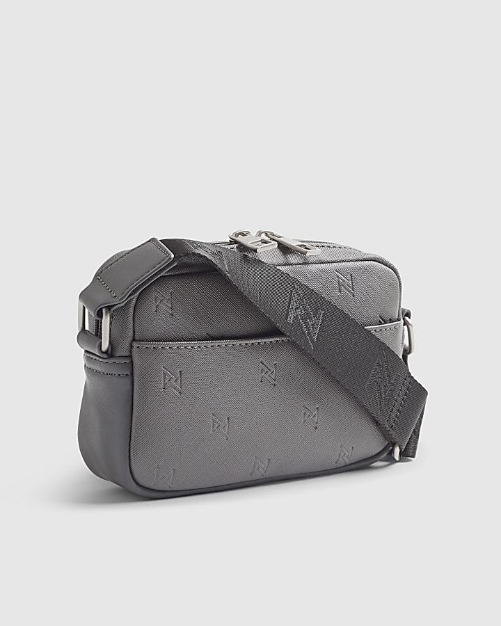 River Island Grey Cross Body Monogram Bag