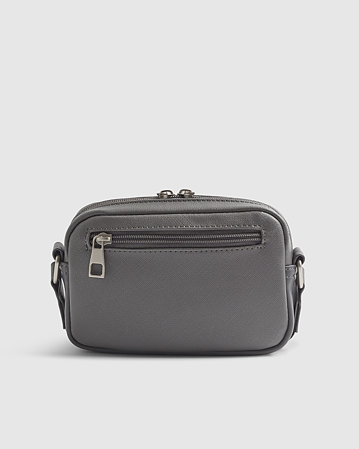 River Island Grey Cross Body Monogram Bag