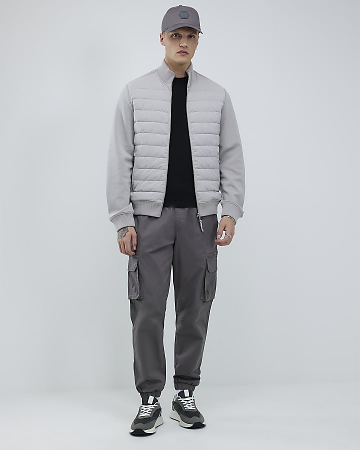 River Island Grey Funnel Hybrid Jacket