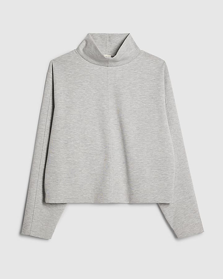 river island Grey Funnel Neck Top