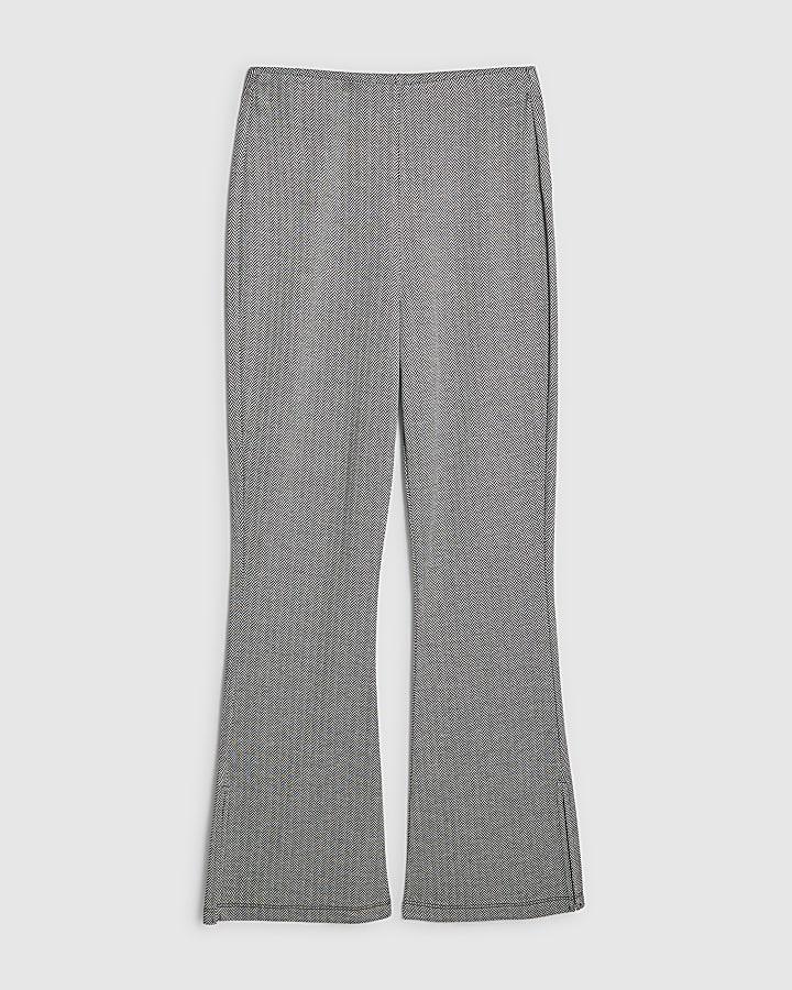 river island Grey Herringbone Flared Trousers
