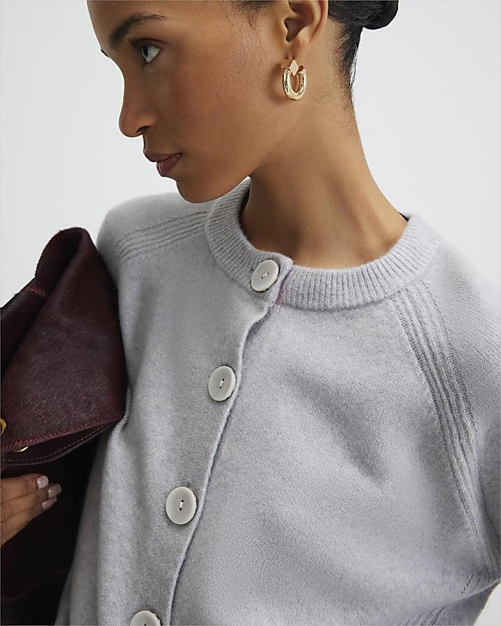 River Island Grey Knitted Long Sleeve Cardigan