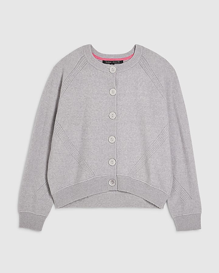 river island Grey Knitted Long Sleeve Cardigan