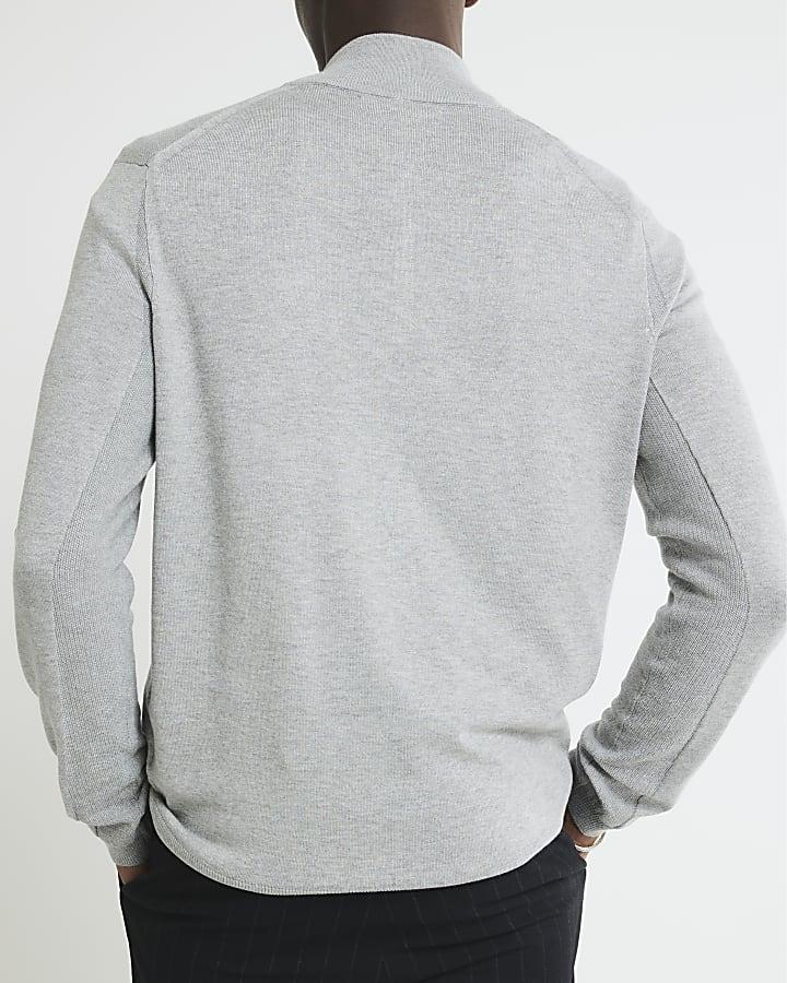 River Island Grey Long Sleeve Half Zip Jumper