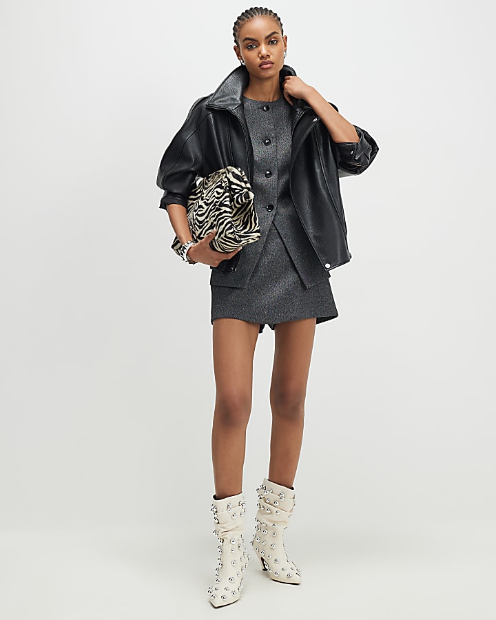 River Island Grey Longline Tailored Waistcoat