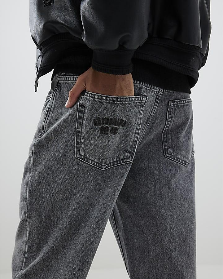 River Island Grey Loose Fit Jeans