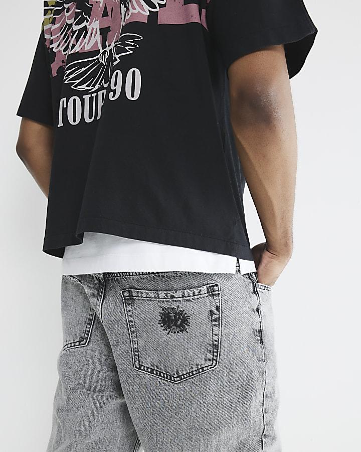 River Island Grey Loose Fit Jeans