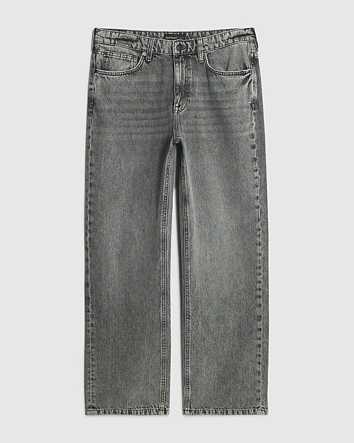 river island Grey Loose Fit Jeans