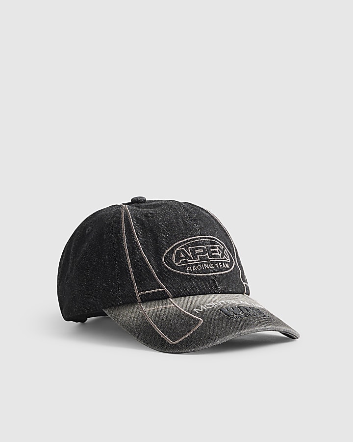 River Island Grey Motocross Cap