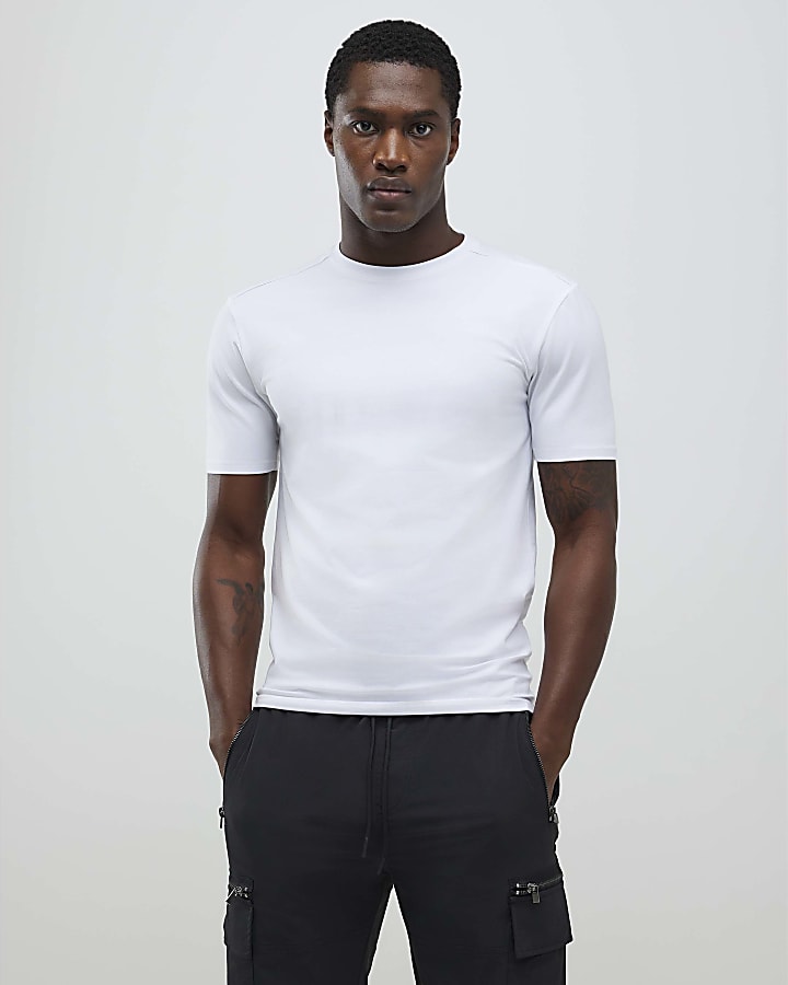 River Island Grey Muscle Fit Pack Of 3 T-Shirts