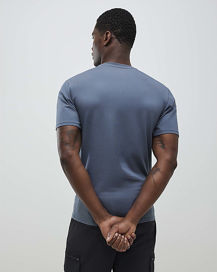 River Island Grey Muscle Fit Pack Of 3 T-Shirts