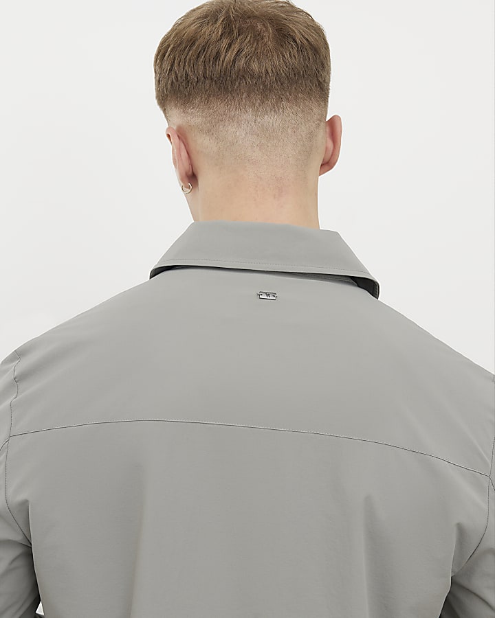 River Island Grey Muscle Fit Shacket