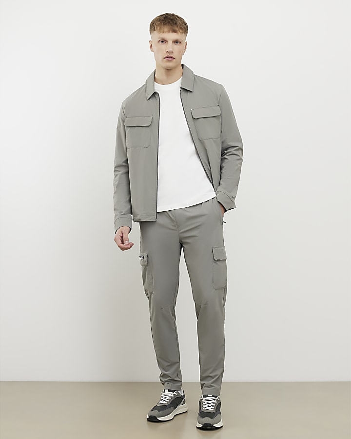 River Island Grey Muscle Fit Shacket