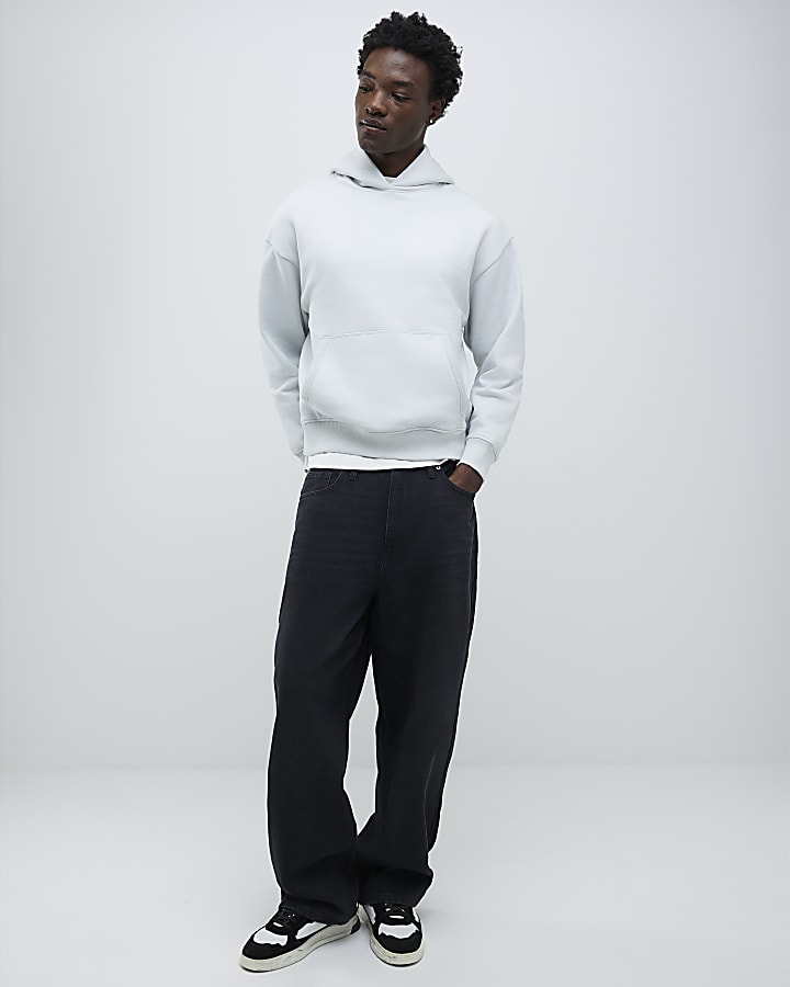 River Island Grey Oversized Fit Hoodie