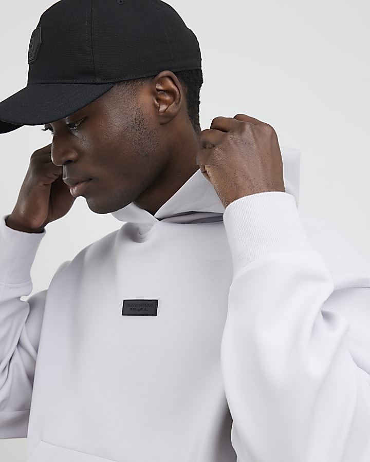 River Island Grey Oversized Fit Luminis Hoodie