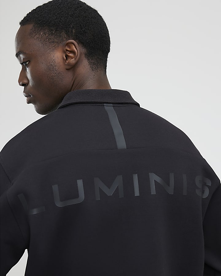 River Island Grey Oversized Fit Luminis Polo Shirt