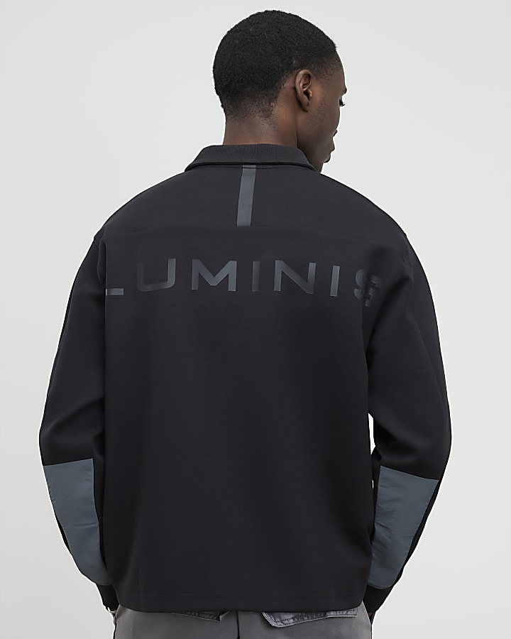 River Island Grey Oversized Fit Luminis Polo Shirt