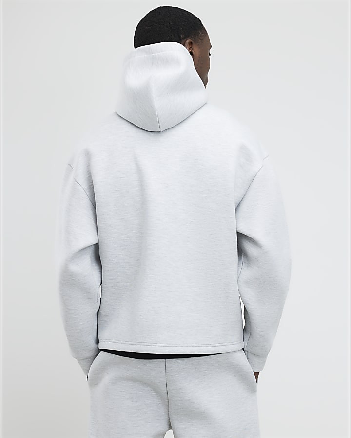 River Island Grey Oversized Fit Zip Through Hoodie