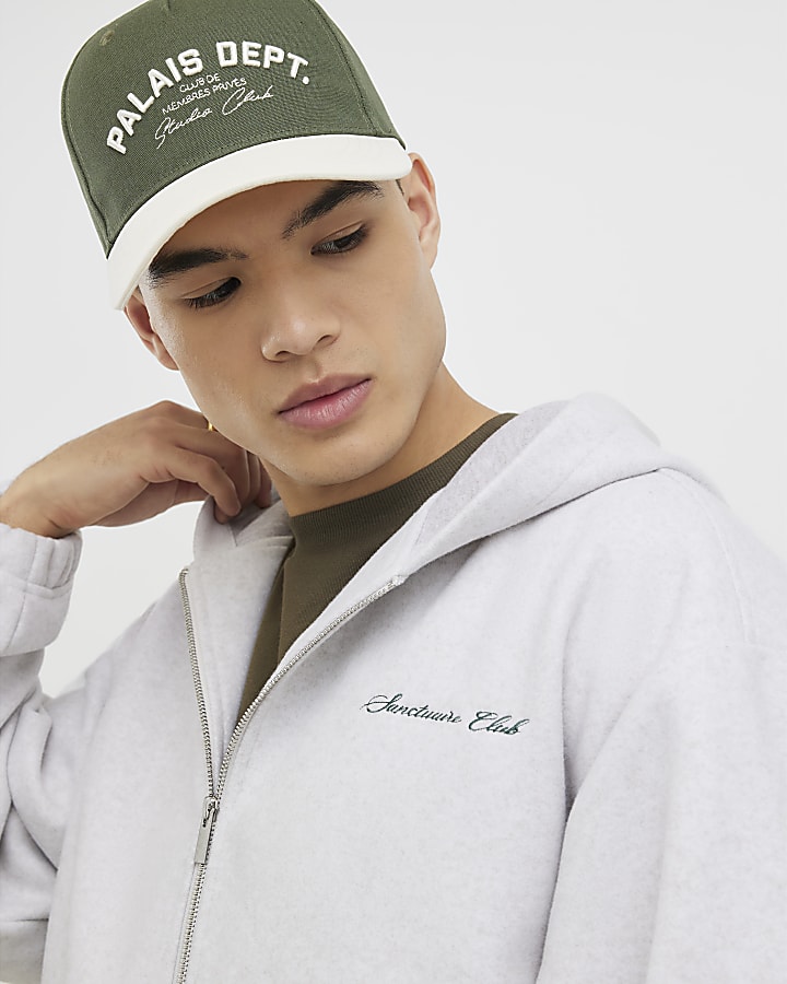 River Island Grey Oversized Fit Zip Through Hoodie