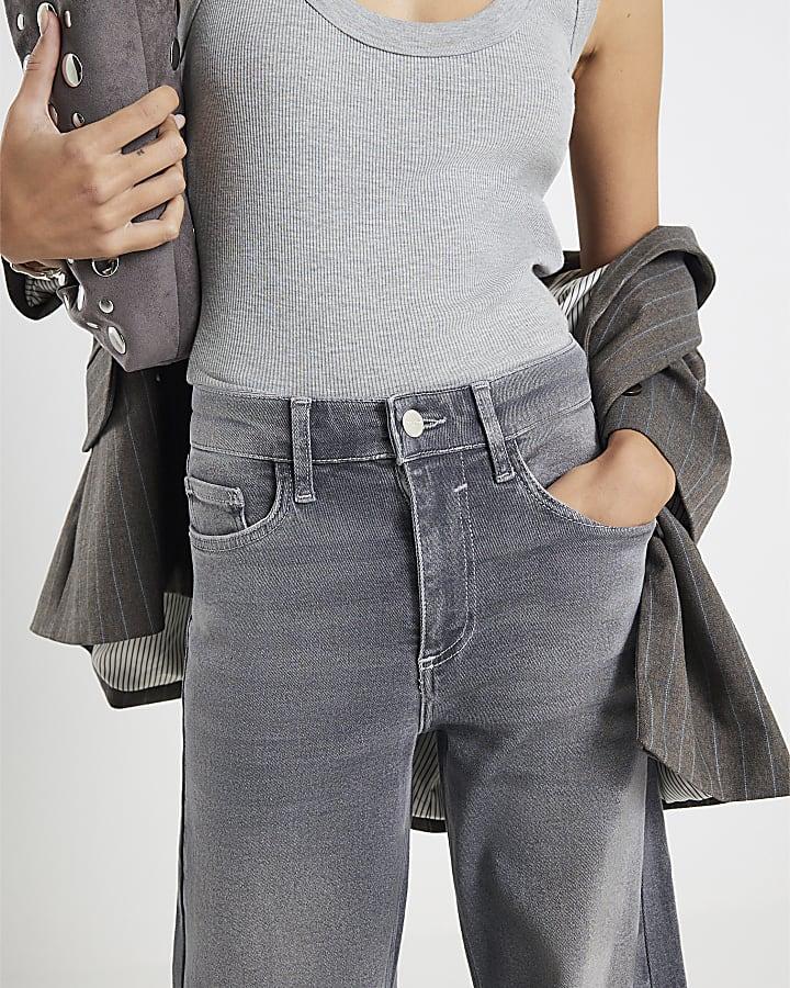 River Island Grey Palazzo Wide Leg Jeans