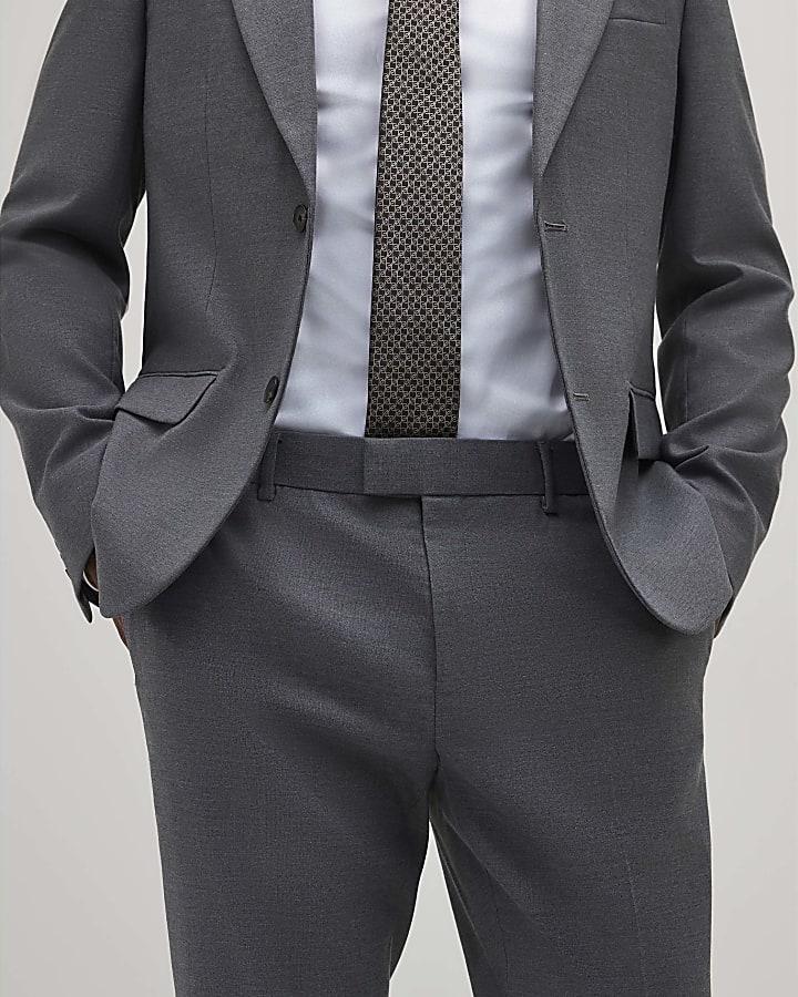 River Island Grey Plain Skinny Suit Trouser